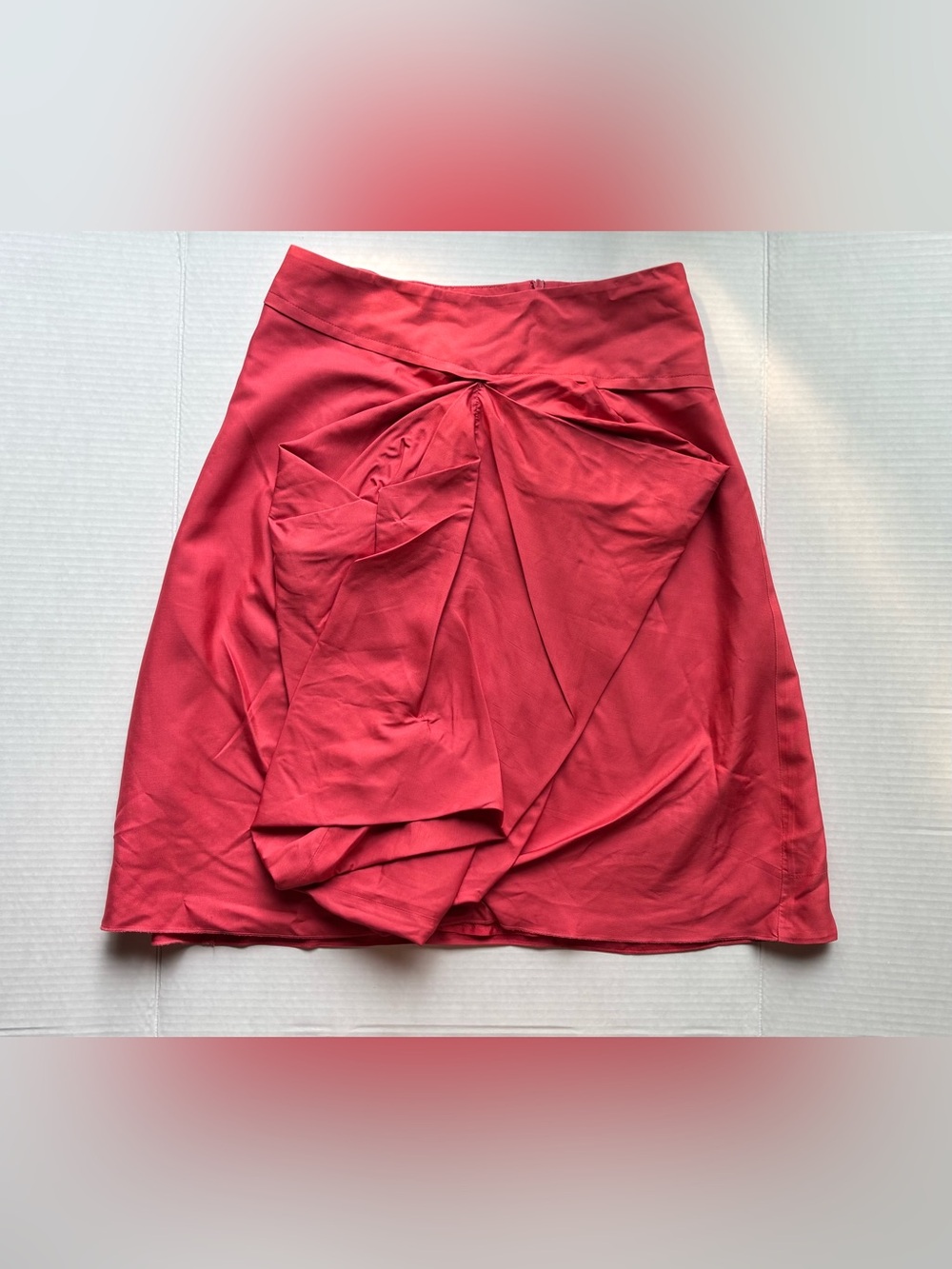 Sportmax by max mara 100 % silk midi skirt coral draped knot wrap old money